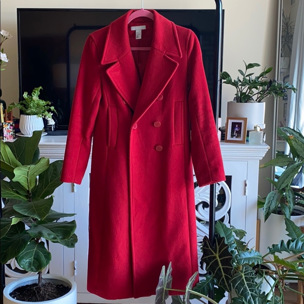 Red Felt Duster Pea Coat